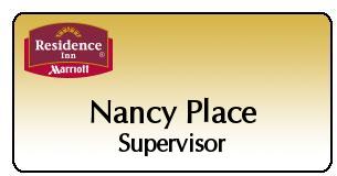 Engraved Residence Inns Namebadges