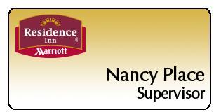 Engraved Residence Inns Nametags
