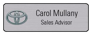 Engraved Toyota Name Tags Engraved Toyota Name Tags